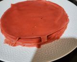 Foto langkah ke 6 dari resep Mille Crepes Red Valvet.
