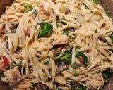 A picture of step 7 of SHRIMP FETTUCCINE ALFREDO 😋❤️😘💋💋💋🥰.