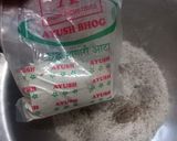 A picture of step 2 of Kuttu aloo pakoda.