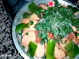 طاجين بالدجاج مخضر بطاطا حلوة😋👌