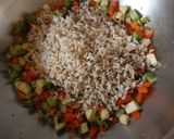 A picture of step 2 of Brown Fried Rice with Shrimp.