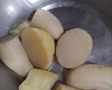 A picture of step 1 of Raw Banana Tikki.