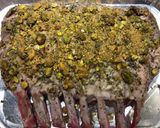 A picture of step 4 of Holiday French Rack of Lamb with a Pistachio Crust 🐑.