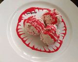 A picture of step 4 of Homemade strawberry ice cream with homemade strawberry sauce.