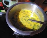 A picture of step 5 of Palak kadhi.