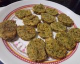 A picture of step 7 of Kothimbir vadi (coriander vadi).