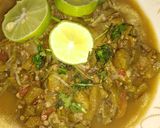 A picture of step 8 of Bhindi ki bhujya.