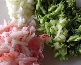 A picture of step 1 of Crab Stick, Broccoli, and Tofu Cream Croquettes.
