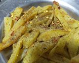 A picture of step 4 of 3 spice fries.