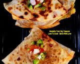 A picture of step 4 of Aloo Matar Tikki Paneer Schezwan Tortilla Quesadilla.