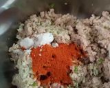 A picture of step 2 of Qeema kabab masala.