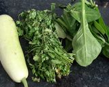 A picture of step 1 of Lauki Palak Paratha (bottelgourd).