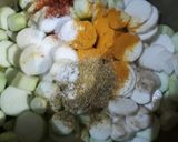 A picture of step 1 of Tori Arabi mix sabji.