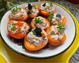 Une image de l'étape 9 de 🍑BOUCHÉES 🍢ABRICOTS🍑CRÈME DE THON🫜🐋.