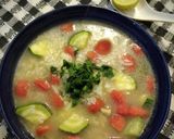 A picture of step 2 of Rice Chicken vegetable soup.