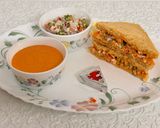 A picture of step 9 of Creamy High Protein Paneer Veggie Sandwich – Fireless & Nutritious in 15 Mins.