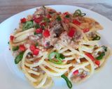 Kókusztejes-kápia paprikás spagetti recept fázis 5 fotója