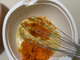 Queque o bizcocho mármol de naranja, zanahoria y chocolate muy esponjoso 🍊🥕🍫