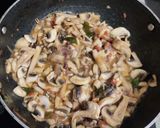 A picture of step 6 of Chettinad mushroom fry.