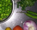 A picture of step 1 of Hare chane ki chutney.