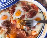 A picture of step 6 of Easy Kefta Egg Tagine.