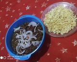 A picture of step 5 of Ghugni chivda.