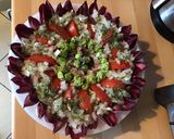 Une image de l'étape 17 de Salade de puntarelle endives rouges fenouil tomates et jambon blanc sauce oignon.