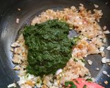 A picture of step 3 of Baked palak paneer rice.