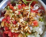 A picture of step 2 of Walnuts veggie salad.