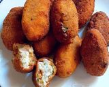 Foto del paso 11 de la receta: Croquetones bombón de pollo abierto asado con doble rebozado