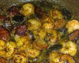 A picture of step 2 of Shrimp, Sausage and Grits w/ Citrus Butter Sauce.