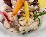 Une image de l'étape 8 de Risotto aux Ris de Veau forestier Carottes rôties Pickles de légumes et Chips de Vitelotte.