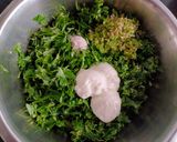 A picture of step 1 of Methi na gota / Methi pakoda.