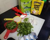 A picture of step 1 of Spinach cheese balls with Mediterranean chickpea salad.