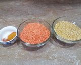 A picture of step 1 of Dhaaba style Moong Masoor ki Daal.