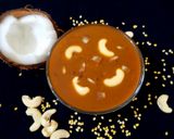 A picture of step 8 of Paruppu payasam / moong dal kheer.