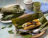 A picture of step 9 of Grilled Rice in Banana Leaves/Nasi Bakar.