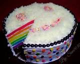 Rainbow Cake (Takaran sendok) langkah memasak 10 foto
