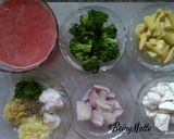 A picture of step 1 of Veggies with garlic sauce & steamed rice.