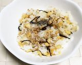 A picture of step 2 of Rice Balls with Tempura Bits and Salted Kelp - Great for Lunchboxes.
