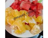 A picture of step 1 of Watermelon orange shake.
