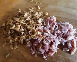 A picture of step 1 of Sig's onion & bacon wooden spoon bread.