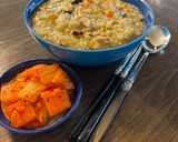 A picture of step 12 of My husband’s favorite Chicken Jook 닭죽.