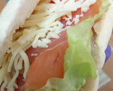 Foto del paso 2 de la receta: Pita rellena de salmón con ensalada y mozzarella