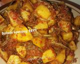 Foto langkah ke 7 dari resep Telor dadar komplit, balado kentang teri,daun labu siam muda.