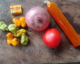 Une image de l'étape 1 de Pâte de piment 🌶️ avec huile rouge accompagner de riz 🍚😋.