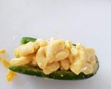 A picture of step 1 of Bacon wrapped Jalapeno Mac and cheese poppers.