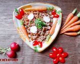 Hình bước làm 2 của món Rau củ luộc chấm tôm thịt rim