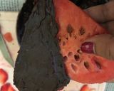 A picture of step 2 of Water melon heart Chocolate delight.