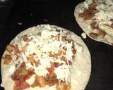 A picture of step 6 of Sincronizada with Chorizo and Potato Filling.